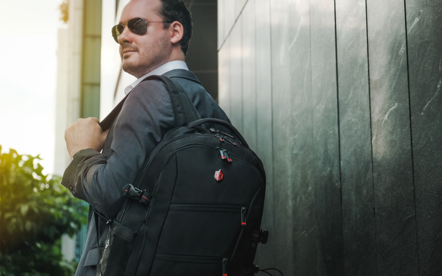 Krimcode Smart Casual Backpack | Double Front Zipper Black