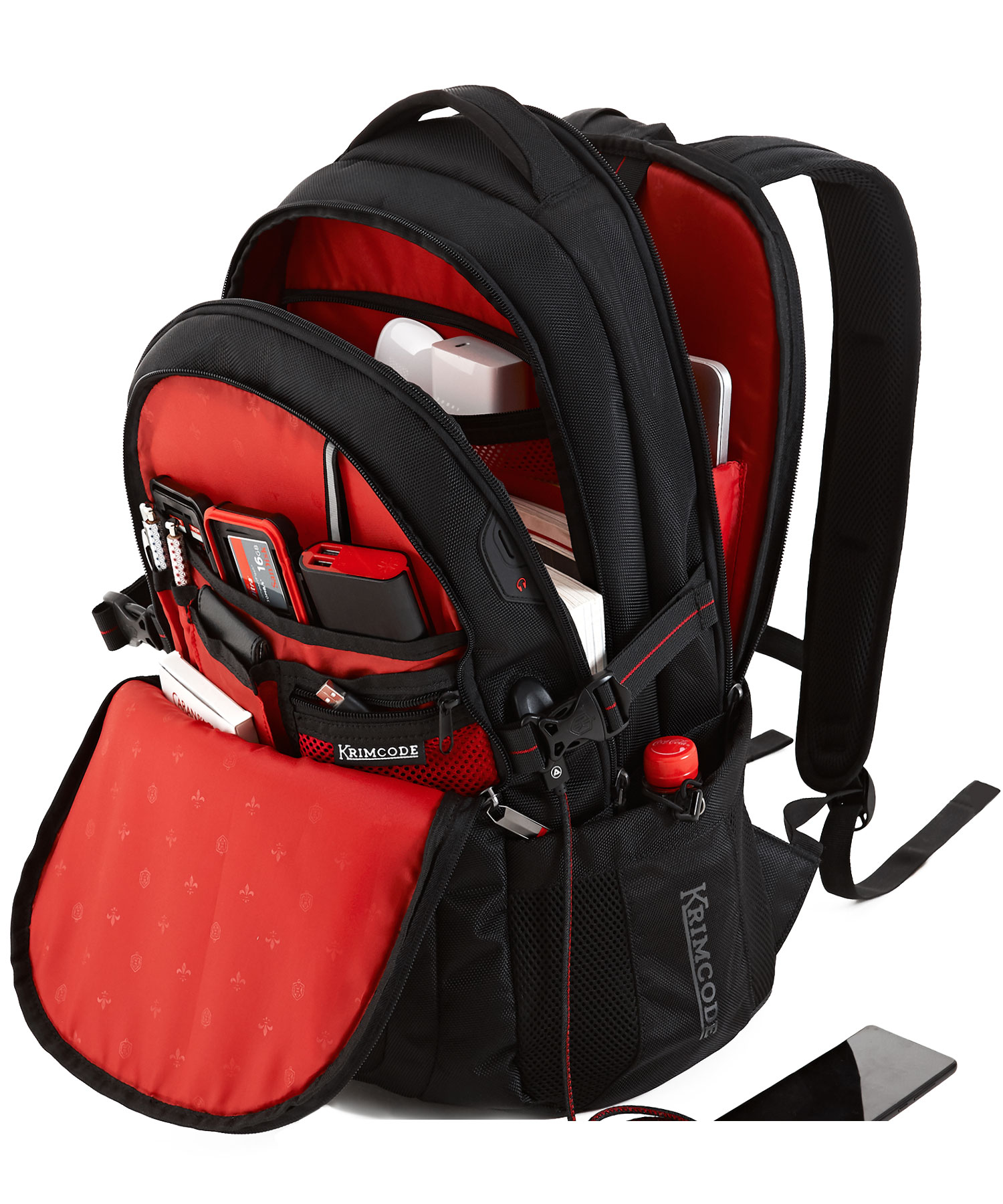 Krimcode Business Formal Notebook Backpack - KSCB08-1U0SM - Detail 3 krimcode business formal backpack all compartments