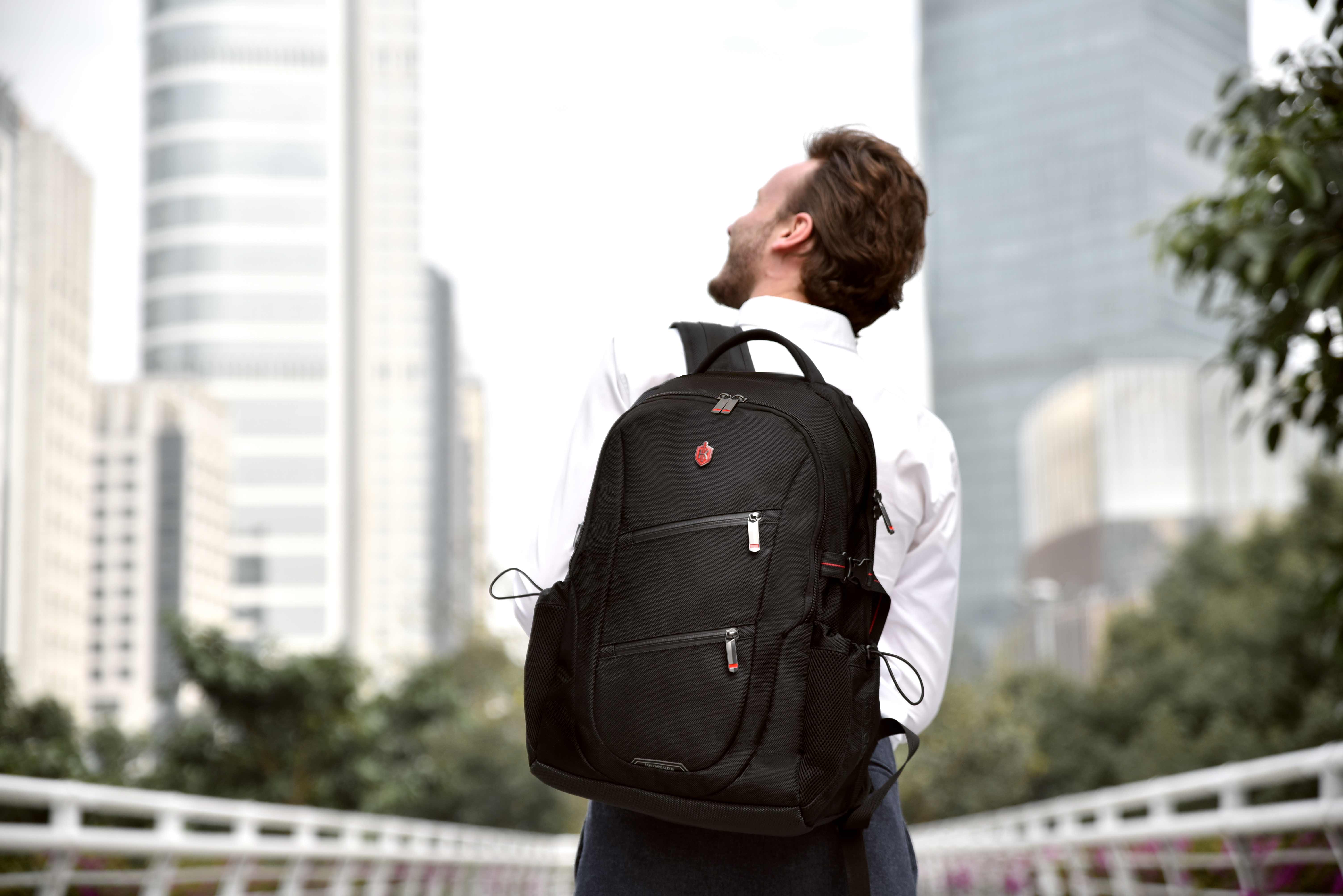 guy with smart casual backpack