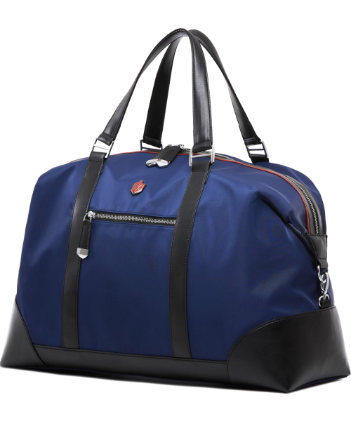 blue duffel bag